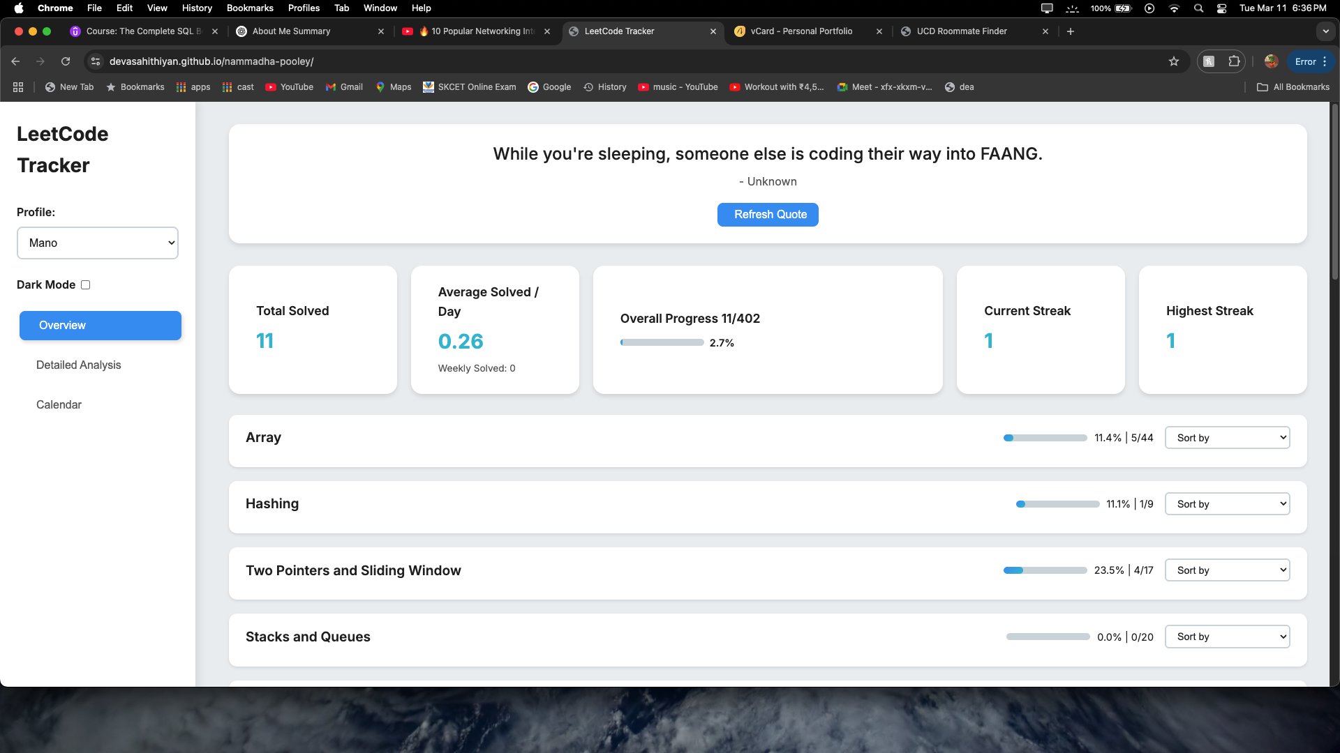 Leetcode Problem Tracker